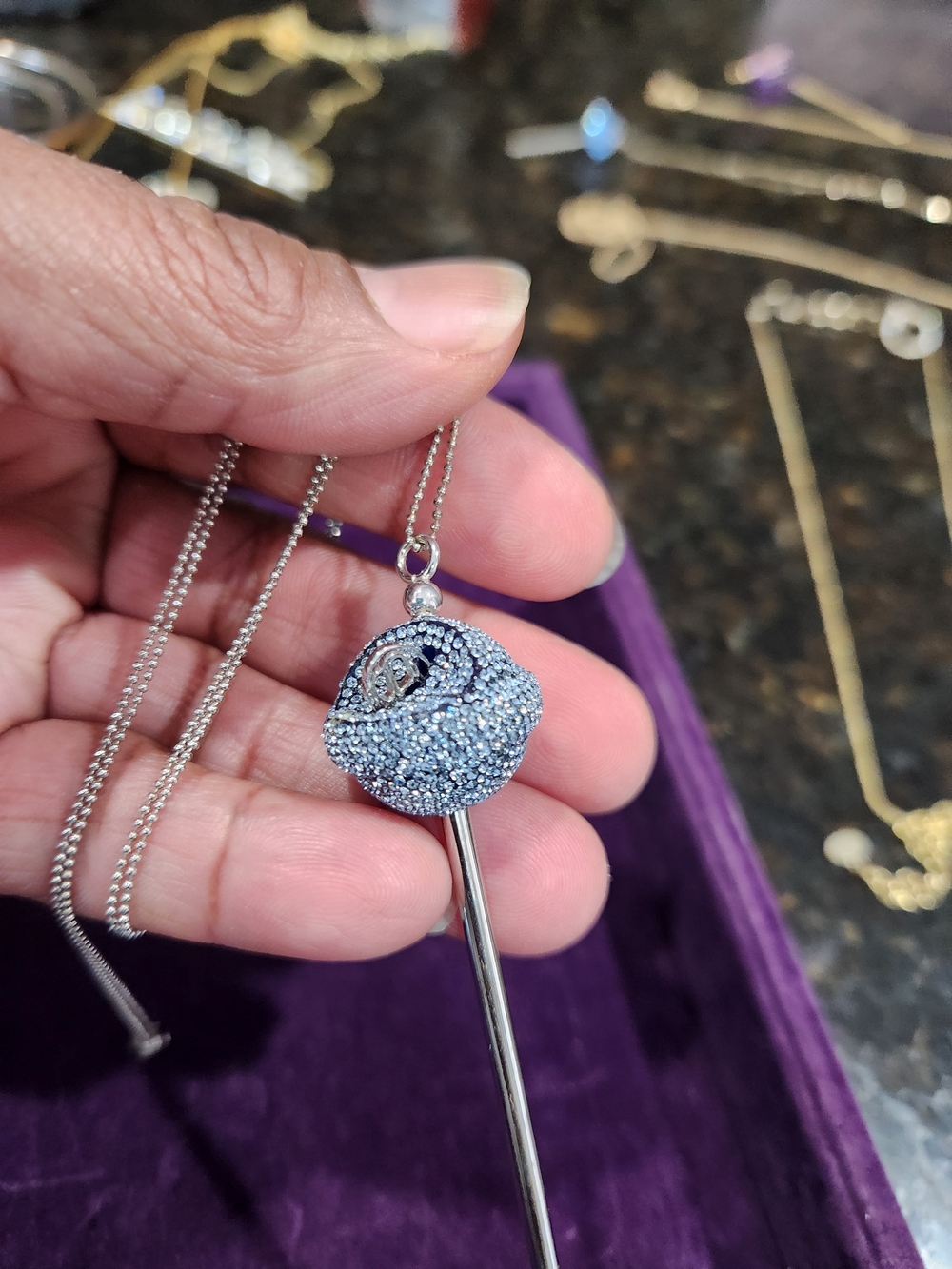 SIS (SIMONE I SMITH) Sweet Touch Of Hope Silver Lollipop Necklace - Picture 2 of 4